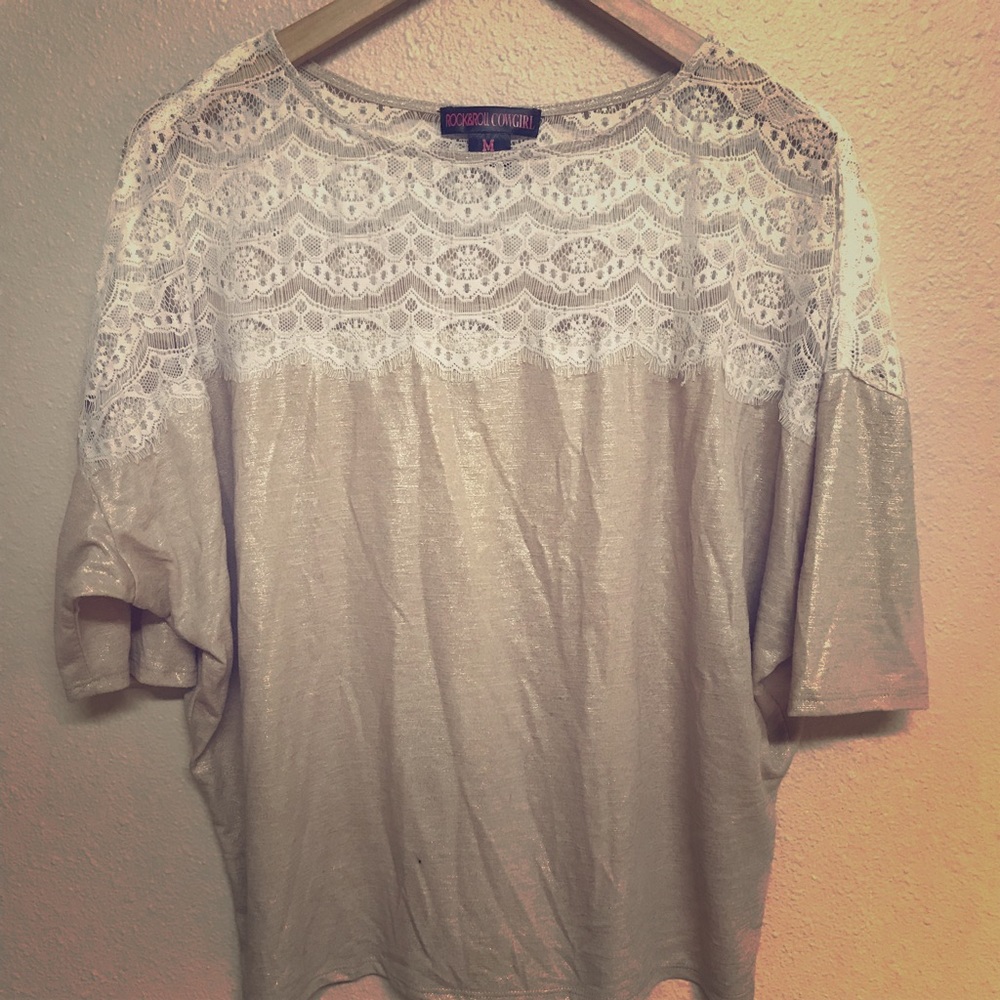 Shimmery Lace Top